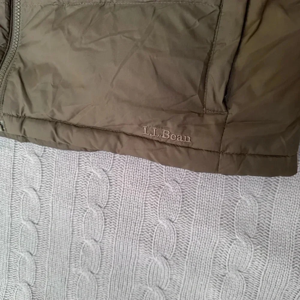 VTG LL Bean Vest Men's XL Dark Green Down Fill Zip Security Pocket Vintage - Picture 12 of 13